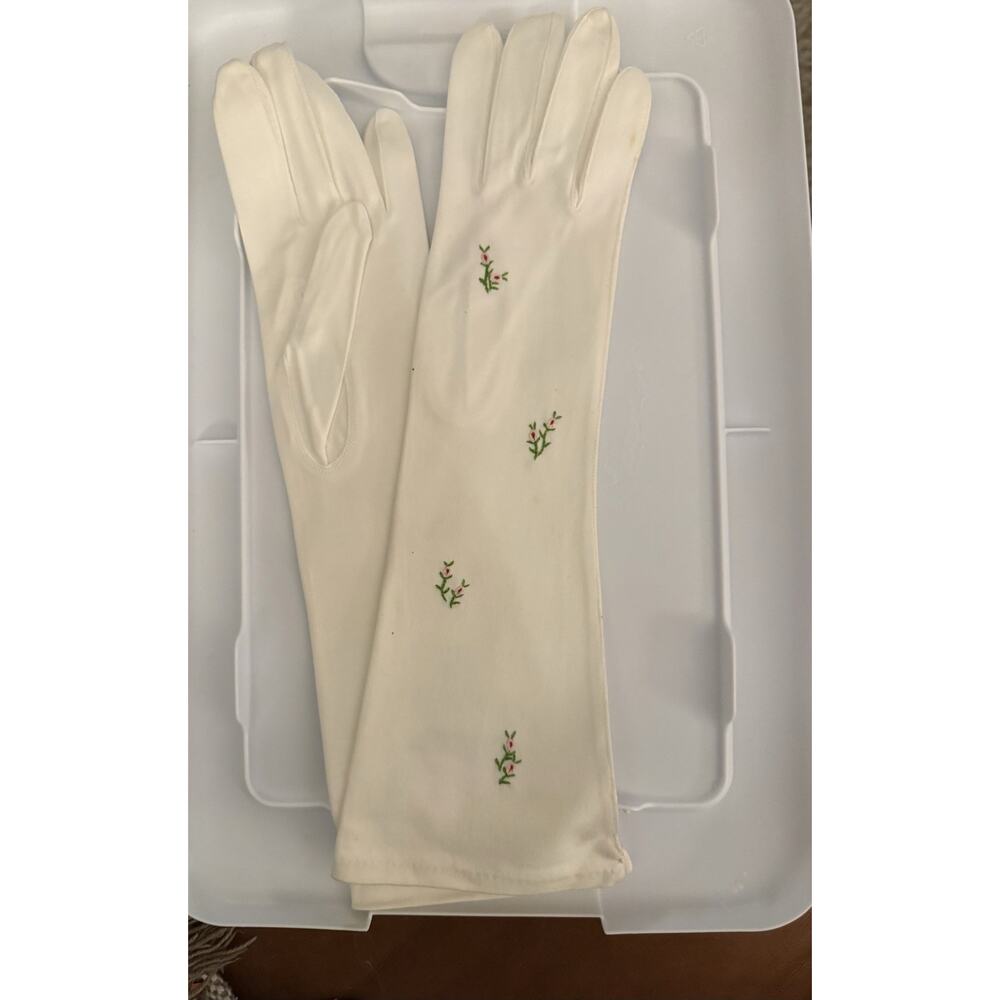 VTG Fownes Royale Double Woven Cotton Embroidered Gloves 7.5 FLAW